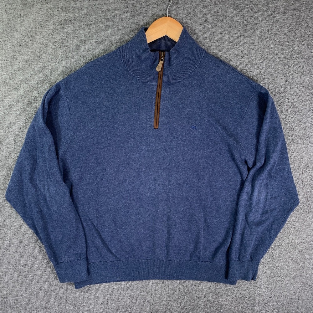 Onward Reserve 1/4 Zip Men Extra Large Blue Pullover Quarter Zip Cotton